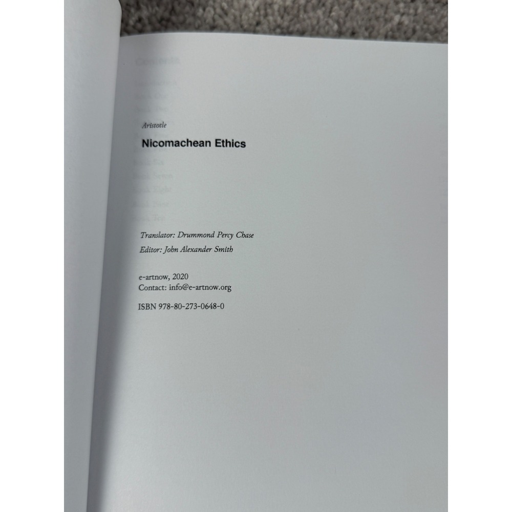 Aristotle Nicomachean Ethics Philosophy Book Translation by Drummond Percy Chase - Picture 4 of 8